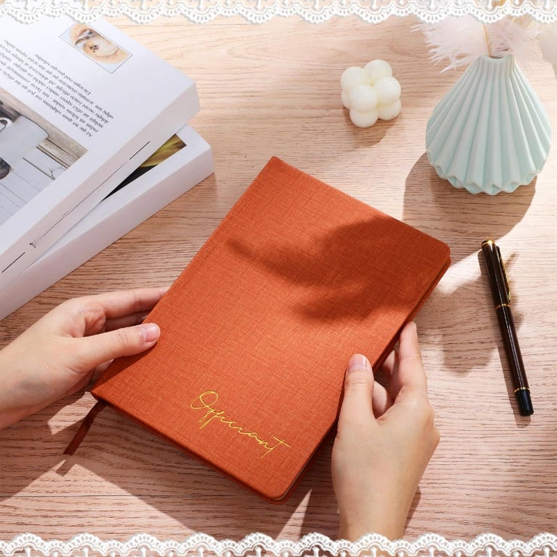 Engrowtic Brown Wedding Officiant Book with Black Ink Pen 5.25 x 8.25 Inch Hardcover Journal Notebook with 192 Pages Officiant Gift Pastor Gift for Wedding Ceremony Sermon Minister (Classic) - Image 5